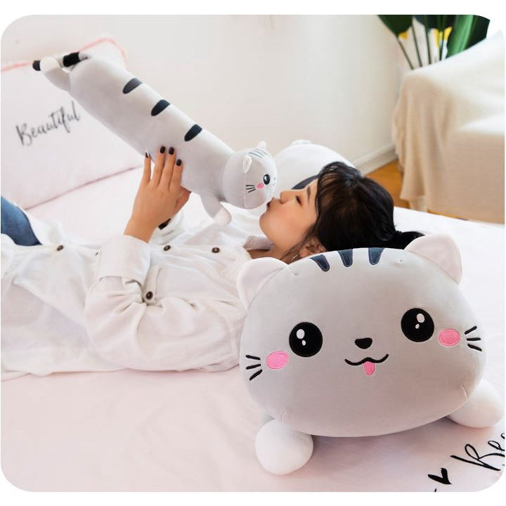 50cm/90cm/130cm Kawai Cat Pilow Bolster Animal Stuffed Toys