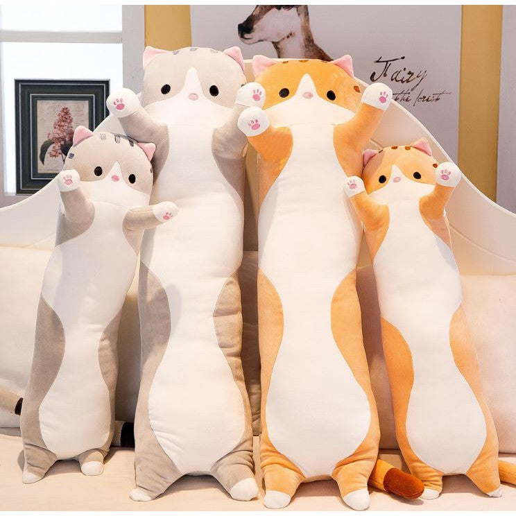 Cat Plush Bolster 50cm/90cm/130cm – Soft & Comfy Sleeping Pillow for Kids