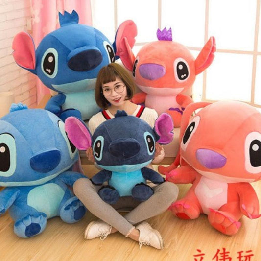 30cm/50cm/80cm Lilo Stitch Doll Plushie Toy Anak Patung Angel Sleeping Pillow Birthday Gift Best Hug Children Doll