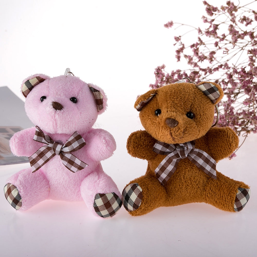 5pcs/Pack 11cm Mini Teddy Bear with Ribbon and Keyring