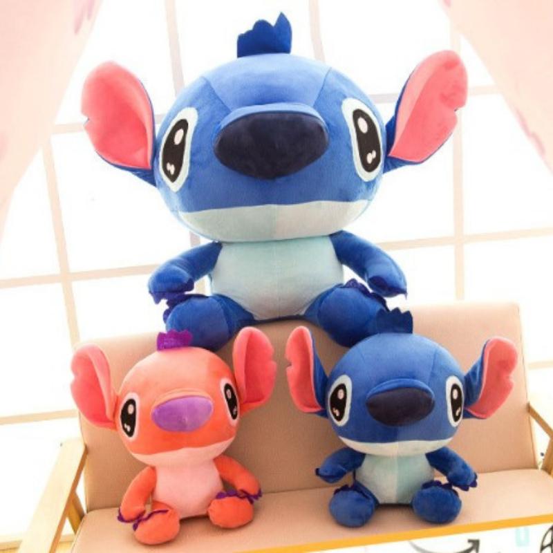 30cm/50cm/80cm Lilo Stitch Doll Plushie Toy Anak Patung Angel Sleeping Pillow Birthday Gift Best Hug Children Doll